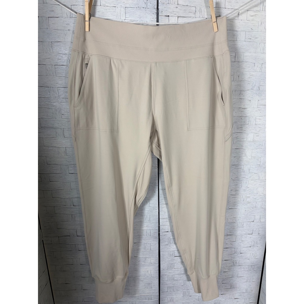 Athleta Womens Trekkie North Jogger Pants Beige Hiking Pockets Travel Activewear